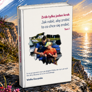 książka Zrób tylko jeden krok na klifie - - obrazek wygenerował Czat GPT