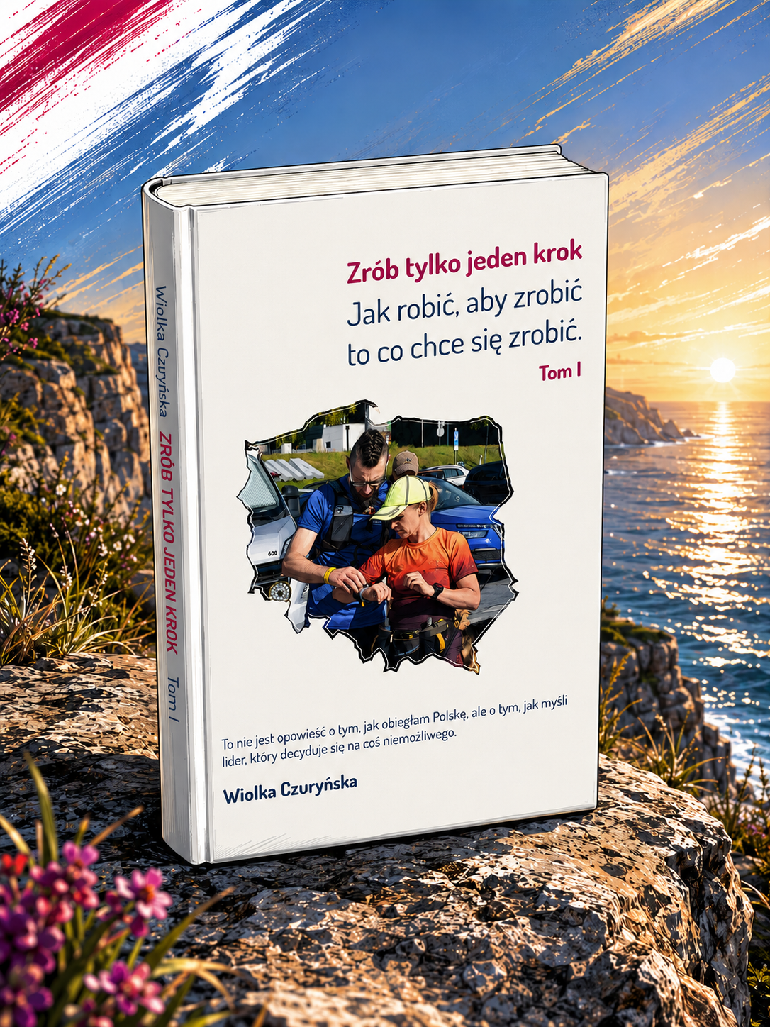 książka Zrób tylko jeden krok na klifie - - obrazek wygenerował Czat GPT